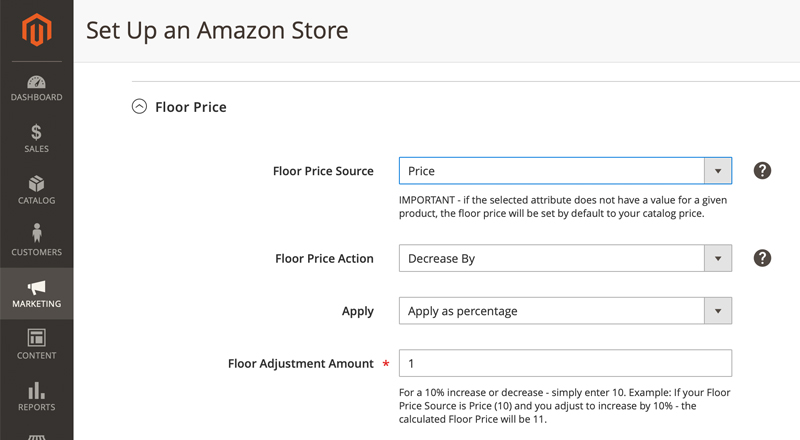 Floor Pricing for Amazon Sales Channel