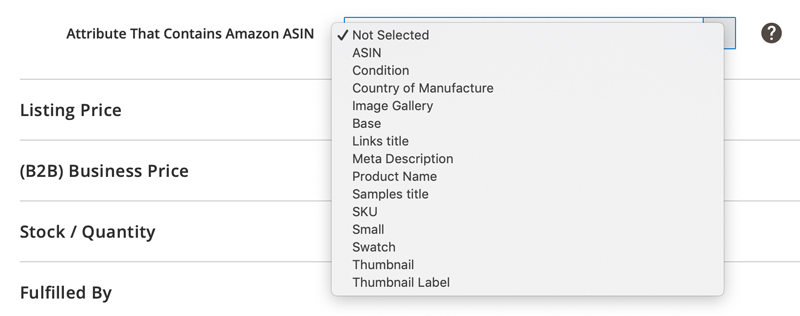Attribute that contains Amazon ASIN for Magento Sales Channel