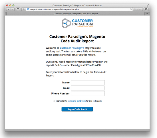Magento Code Audit - Visit in Browser