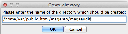 Create /mageaudit/ directory via FTP