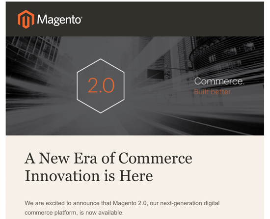 Magento 2.0 - Announcement Email from Magento