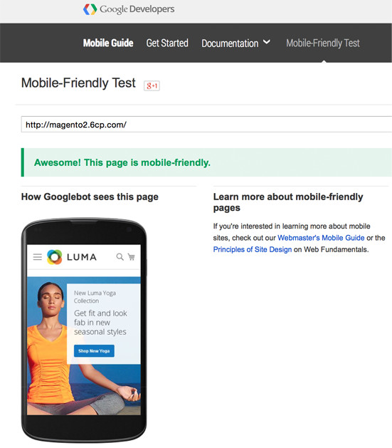 Magento 2.0 - Passes Google Mobile Friendly Test