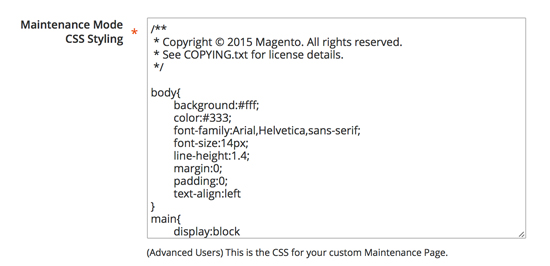 How to apply custom CSS styling to your maintenance mode page in Magento 2.0