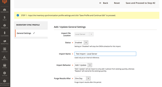 Screenshot of Step 1 - Add / Update General Settings - Click to View Larger Screenshot >>