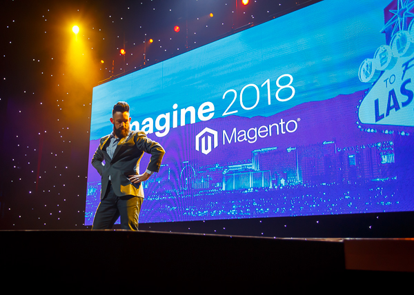 Phillip Jackson - rising out of the stage at Magento Imagine.