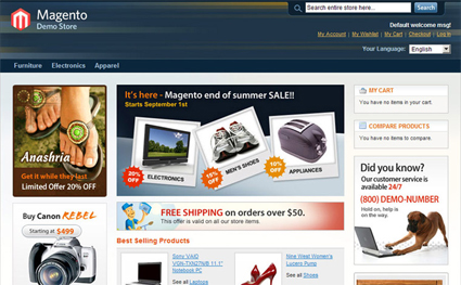 Magento Sample Home Page - How to Customize Layout and Desig
