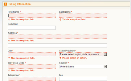 Magento eCommerce - view larger screenshot for customizing form field validation layout