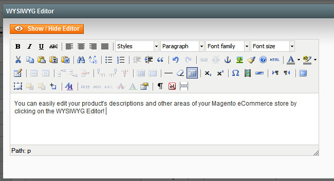 Magento's WYSIWYG Editor