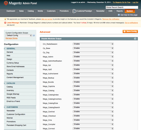 Disable Magento Module from Magento Admin