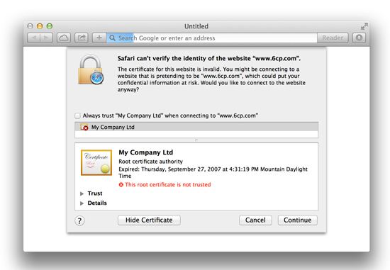 SSL Detailed Certificate