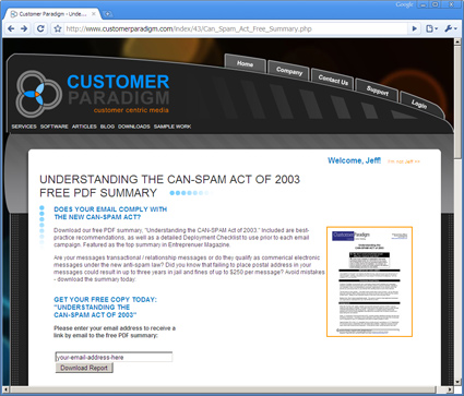 Can Spam Act Summary Page