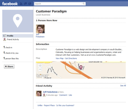Facebook Map Location Layout