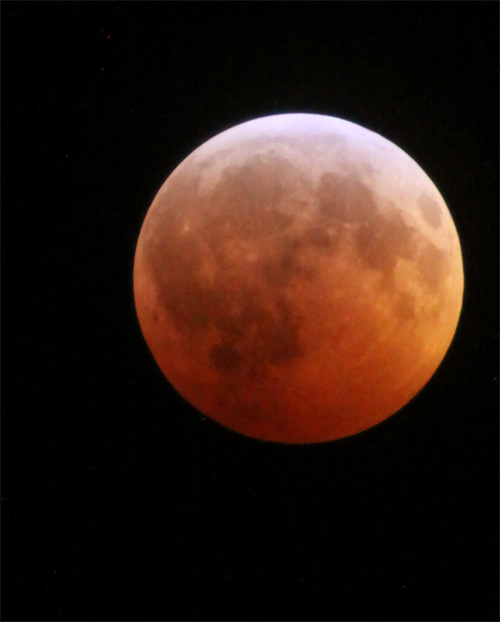Red glow of the moon during Lunar Eclipse