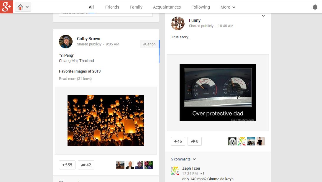 Google+ Feed Screenshot
