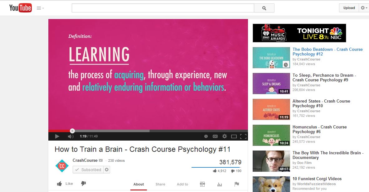 YouTube Screenshot of CrashCourse - Future of Content Marketing