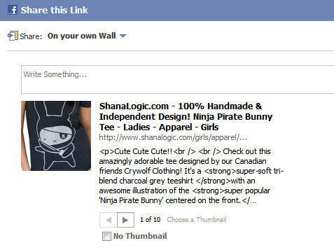 Why does Facebook show HTML code when I share or like a product in my Magento Store?