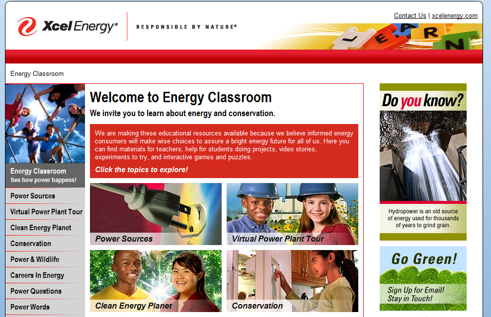 WordPress Website: Xcel Energy – EnergyClassroom