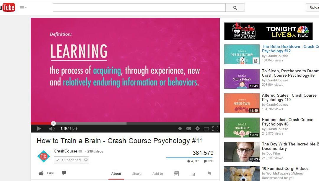 YouTube Screenshot of CrashCourse - Content Marketing