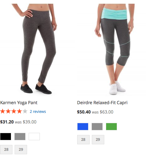 An example of a Catalog Price Rule that takes 20% off women's pants