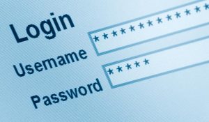 login screen with hidden password
