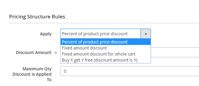 select percent of product price discount