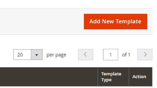 Add New Email Template Button 