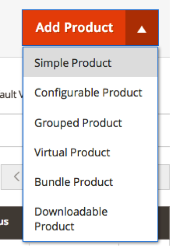Click the Add Product Dropdown and Choose Simple Product