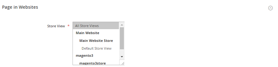 Magento 2 Page Creation Store Views