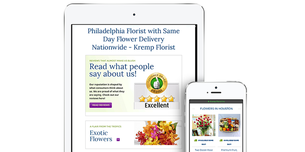 Kremp Florist Mobile Optimization Example