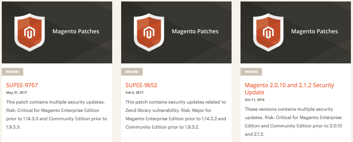 Magento Security Patch Updates