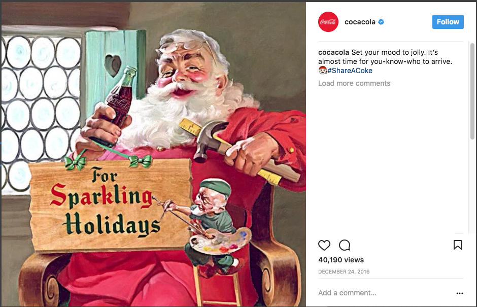 Holiday Instagram Post from CocaCola