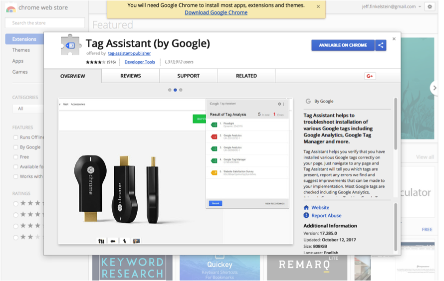 Google Tag Assistant Chrome Assistant