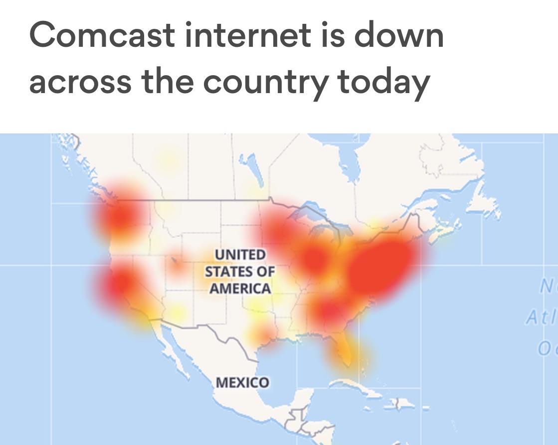 Level 6's Internet Outage Map From November 6th 2017