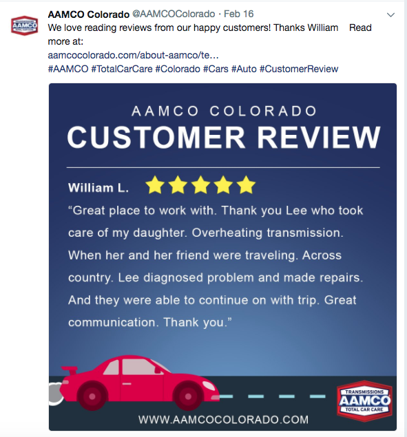 customer review social media post
